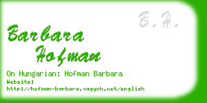 barbara hofman business card